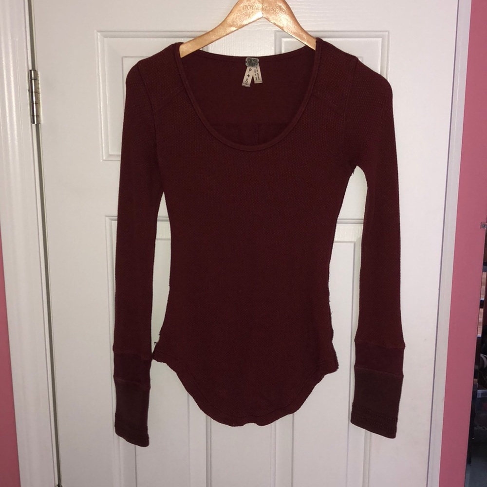 Free People Thermal Shirt with Detailed Sleeves